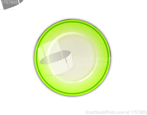 Image of Green plate on white background