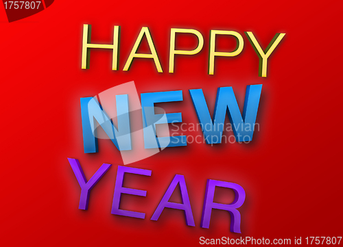 Image of Happy new year in diferent colours