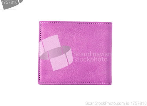 Image of Pink leather wallet isolated on white background