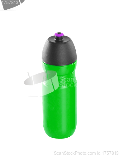 Image of green bike bottle isolated on white