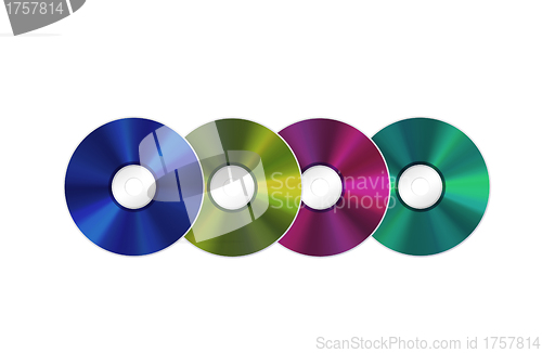 Image of An illustration of an isolated realistic compact discs