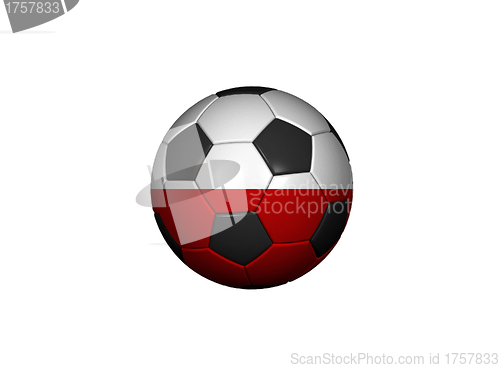 Image of Football (soccer ball) covered with the Polish flag