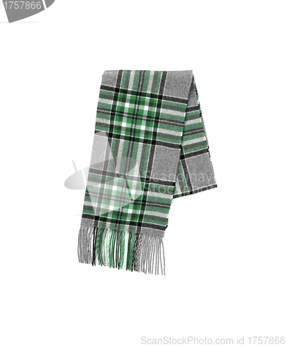 Image of Men's Men Wool gray Plaid Scarf with trim