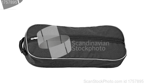 Image of black closed nylon travel case with