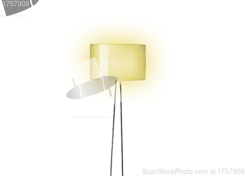 Image of Tall Lamp with Orange shade isolated with clipping path
