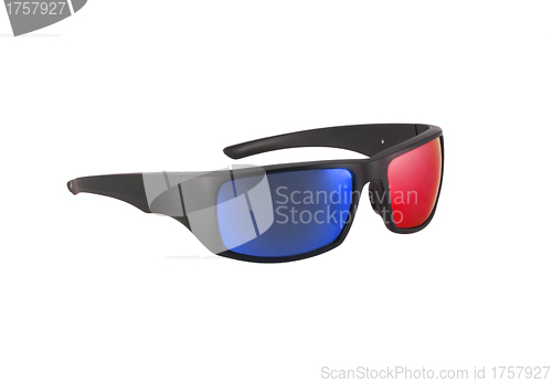 Image of 3d plastic glasses isolated on white