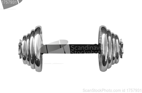 Image of Chromed fitness exercise equipment dumbbell weight