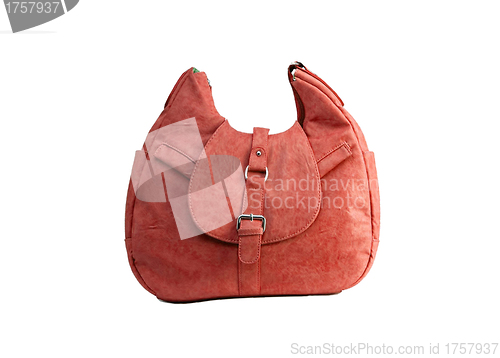 Image of Red women bag isolated on white background