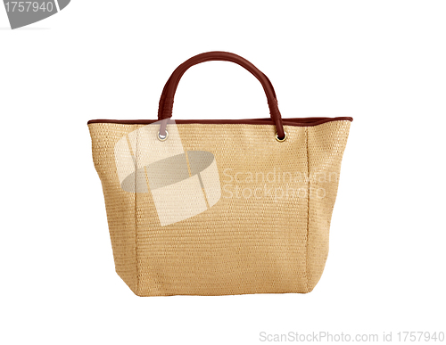 Image of Eco friendly wicker shopping bag made of natural material