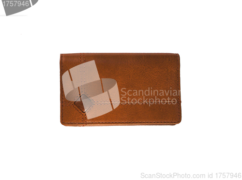 Image of Brown shiny wallet isolated on white background