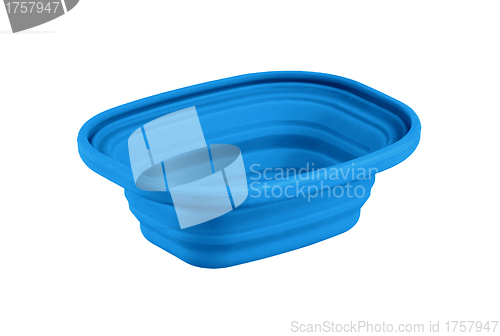 Image of blue plastic food container