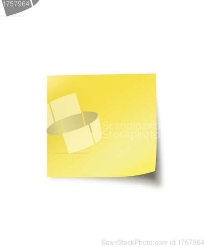 Image of 3D yellow note paper isolated on white background