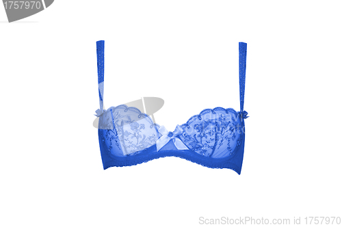 Image of blue bra isolated over white