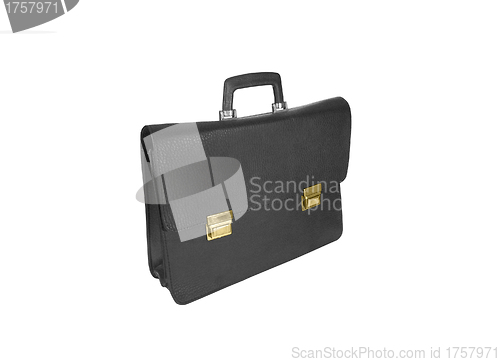 Image of Black business briefcase isolated on white background.