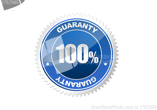 Image of Guarantee blue stamp