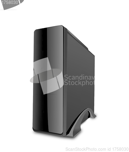 Image of black computer case isolated on white