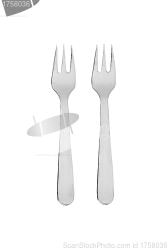 Image of two forks photo on the white background