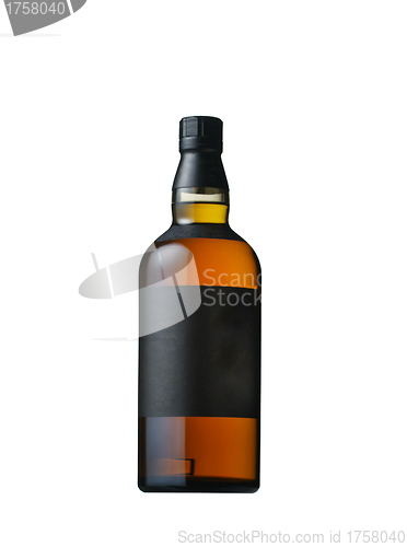 Image of Full whiskey bottle isolated on white background