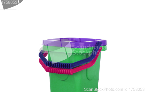 Image of baby toy bucket isolated on white