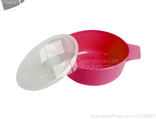 Image of Red bowl on the white background