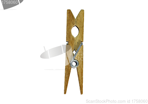 Image of wooden pegs isolated on a white background
