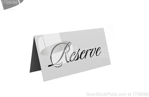 Image of reserved sign isolated over white