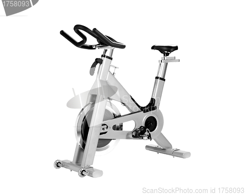 Image of Stationary bike at the gym isolated on white