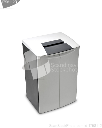 Image of Office paper shredder, filled to capacity