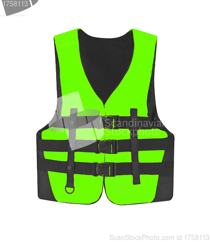 Image of green vest isolated on the white background