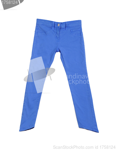 Image of blue jeans on white background