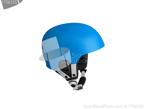 Image of blue bicycle helmet isolated