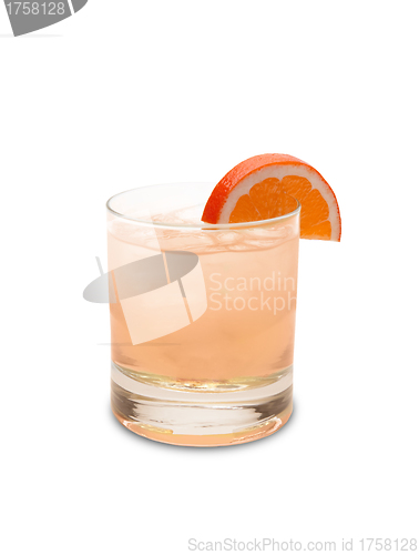 Image of cocktail in glass isolated on white background