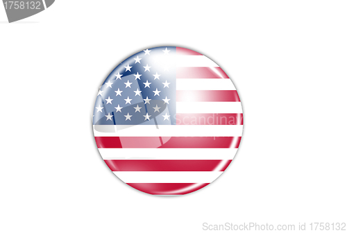 Image of icon with flag of USA isolated on white background