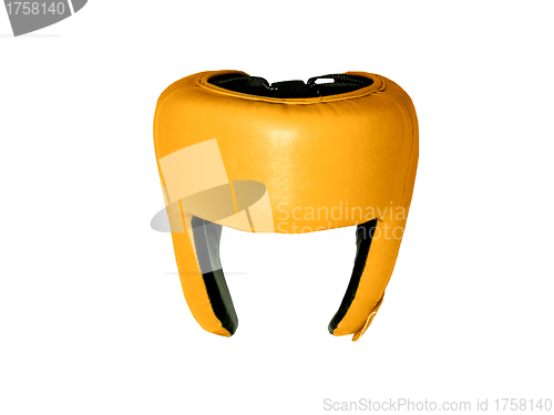 Image of Yellow helmet a over white background