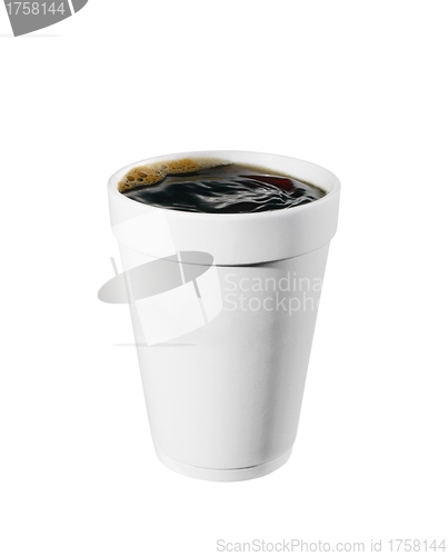 Image of hot plastic coffe cup isolated