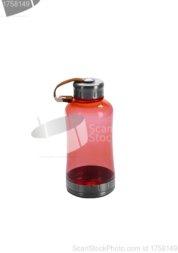 Image of Red drinking sport bottle isolated on white
