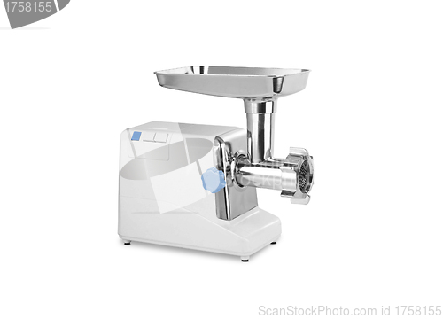 Image of Modern electric meat grinder isolated over white background