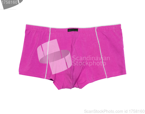 Image of pink men's boxer briefs isolated on a white background