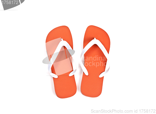 Image of a pair of flip-flops isolated on a white background