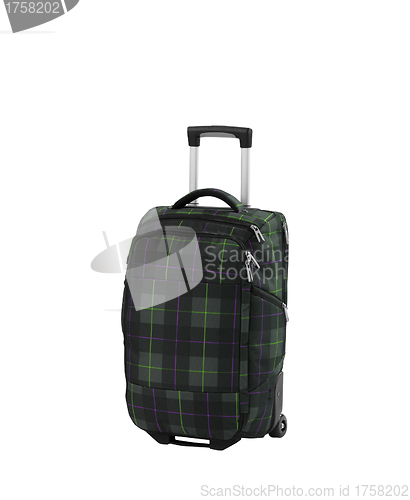 Image of Green suitcase isolated over a white background