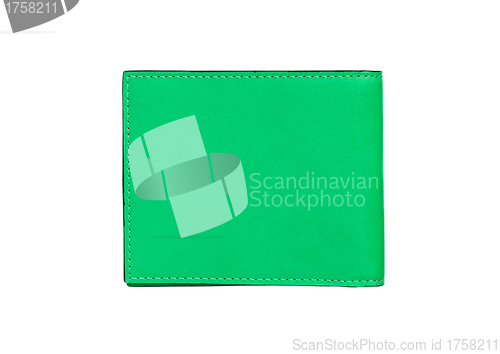 Image of green leather case note book isolated on white background