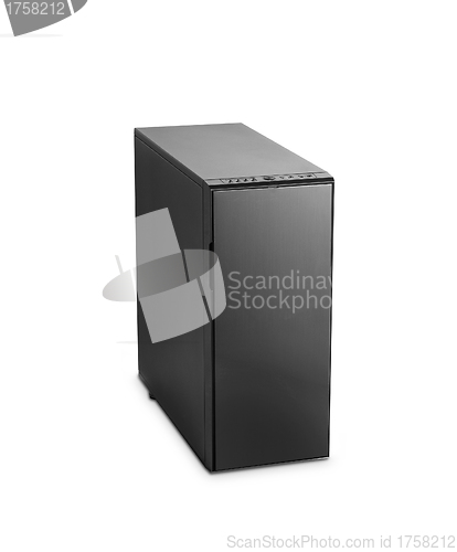 Image of black computer case isolated on white