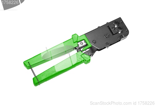 Image of opened crimper tool isolated on white