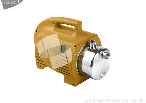 Image of Pump with an electric motor of ruge color