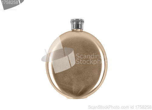 Image of Stainless hip flask isolated on white