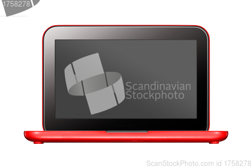 Image of Red Laptop. Isolated on white background