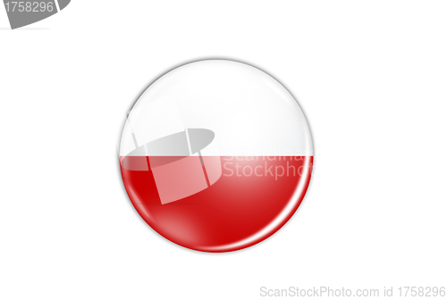 Image of icon with flag of Poland isolated on white background