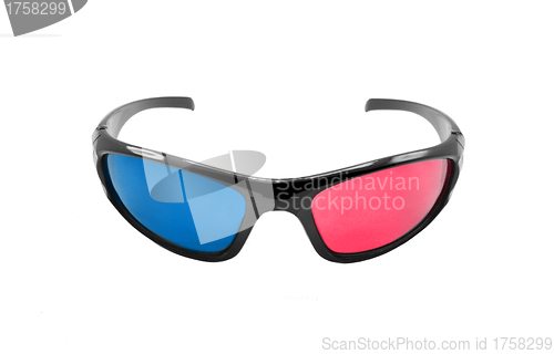 Image of 3d plastic glasses isolated on white