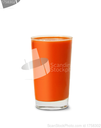 Image of tomato juice glass isolated on white background