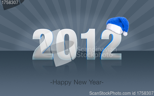 Image of Happy new year 2012 message over gray background